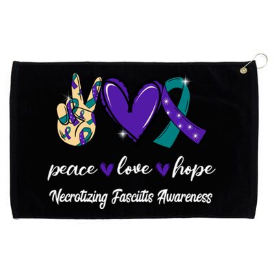 Peace Love Hope Necrotizing Fasciitis Ribbon Awareness Gift Grommeted Golf Towel