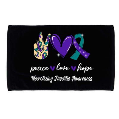 Peace Love Hope Necrotizing Fasciitis Ribbon Awareness Gift Microfiber Hand Towel