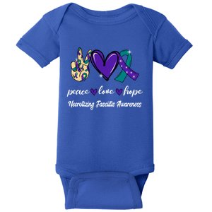 Peace Love Hope Necrotizing Fasciitis Ribbon Awareness Gift Baby Bodysuit