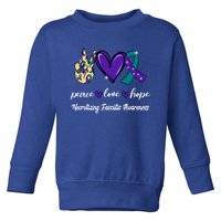 Peace Love Hope Necrotizing Fasciitis Ribbon Awareness Gift Toddler Sweatshirt