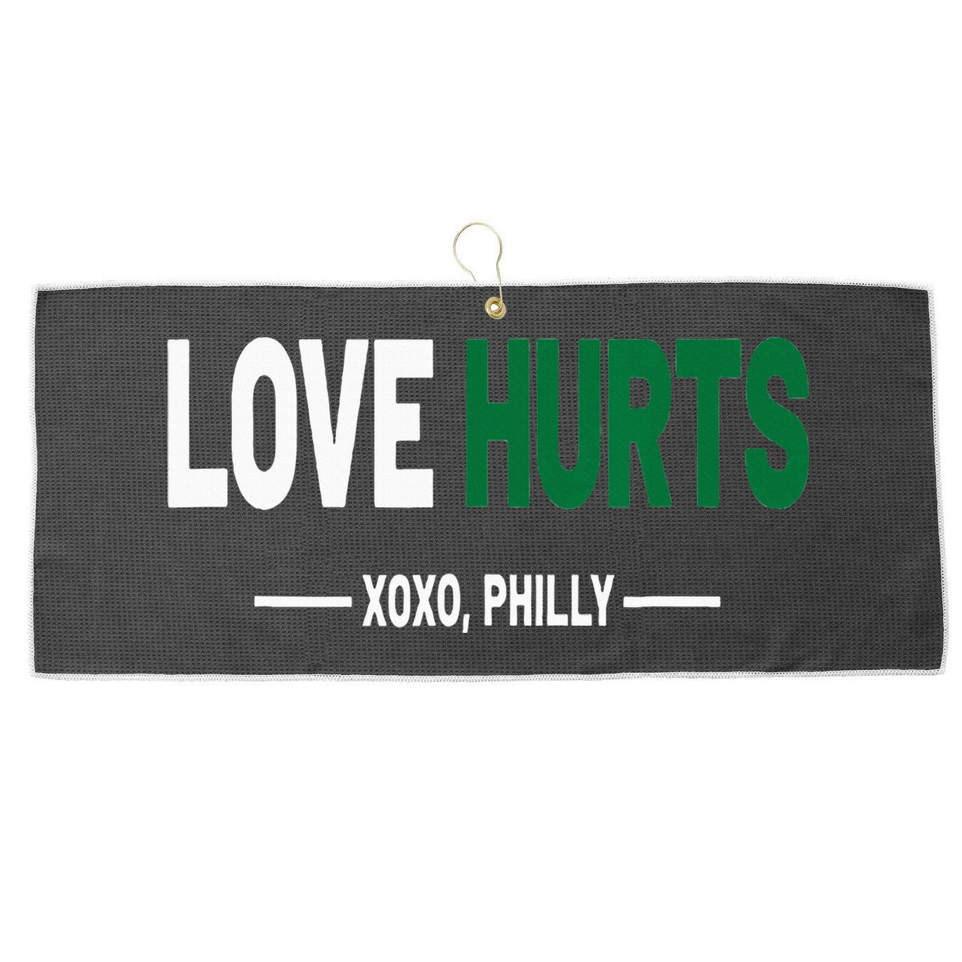 Philadelphia Love Hurts Fan Pride Large Microfiber Waffle Golf Towel