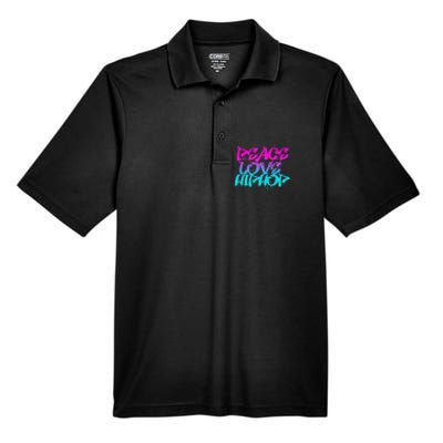 Peace Love Hip Hop Graffiti Retro Rap Music Men's Origin Performance Piqué Polo