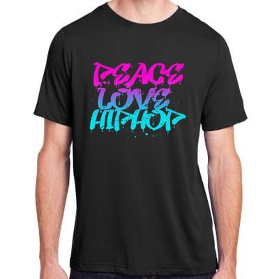 Peace Love Hip Hop Graffiti Retro Rap Music Adult ChromaSoft Performance T-Shirt