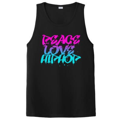 Peace Love Hip Hop Graffiti Retro Rap Music PosiCharge Competitor Tank