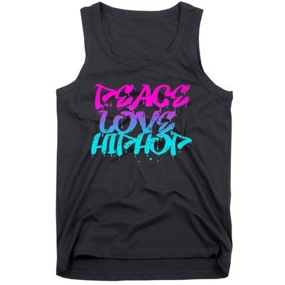 Peace Love Hip Hop Graffiti Retro Rap Music Tank Top