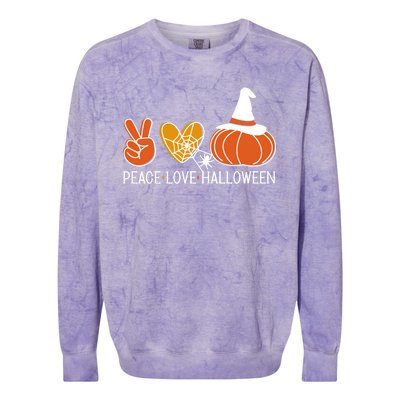 Peace Love Halloween Colorblast Crewneck Sweatshirt