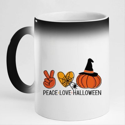 Peace Love Halloween 11oz Black Color Changing Mug