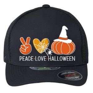 Peace Love Halloween Flexfit Unipanel Trucker Cap