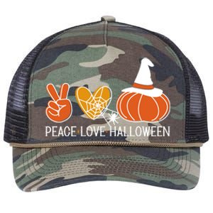 Peace Love Halloween Retro Rope Trucker Hat Cap