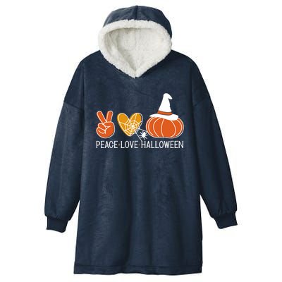 Peace Love Halloween Hooded Wearable Blanket