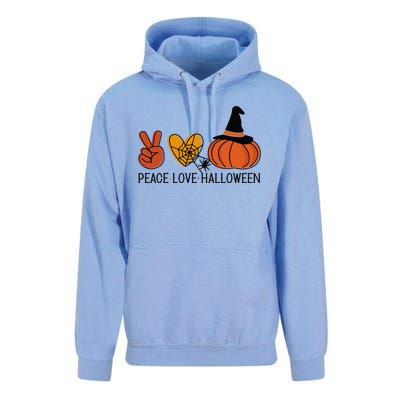 Peace Love Halloween Unisex Surf Hoodie