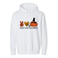 Peace Love Halloween Garment-Dyed Fleece Hoodie