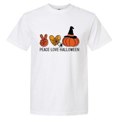 Peace Love Halloween Garment-Dyed Heavyweight T-Shirt