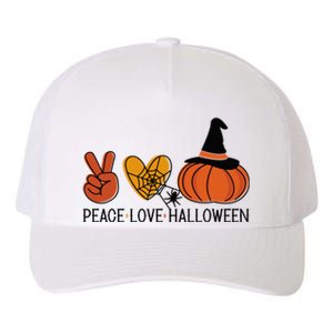 Peace Love Halloween Yupoong Adult 5-Panel Trucker Hat