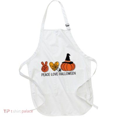 Peace Love Halloween Apron