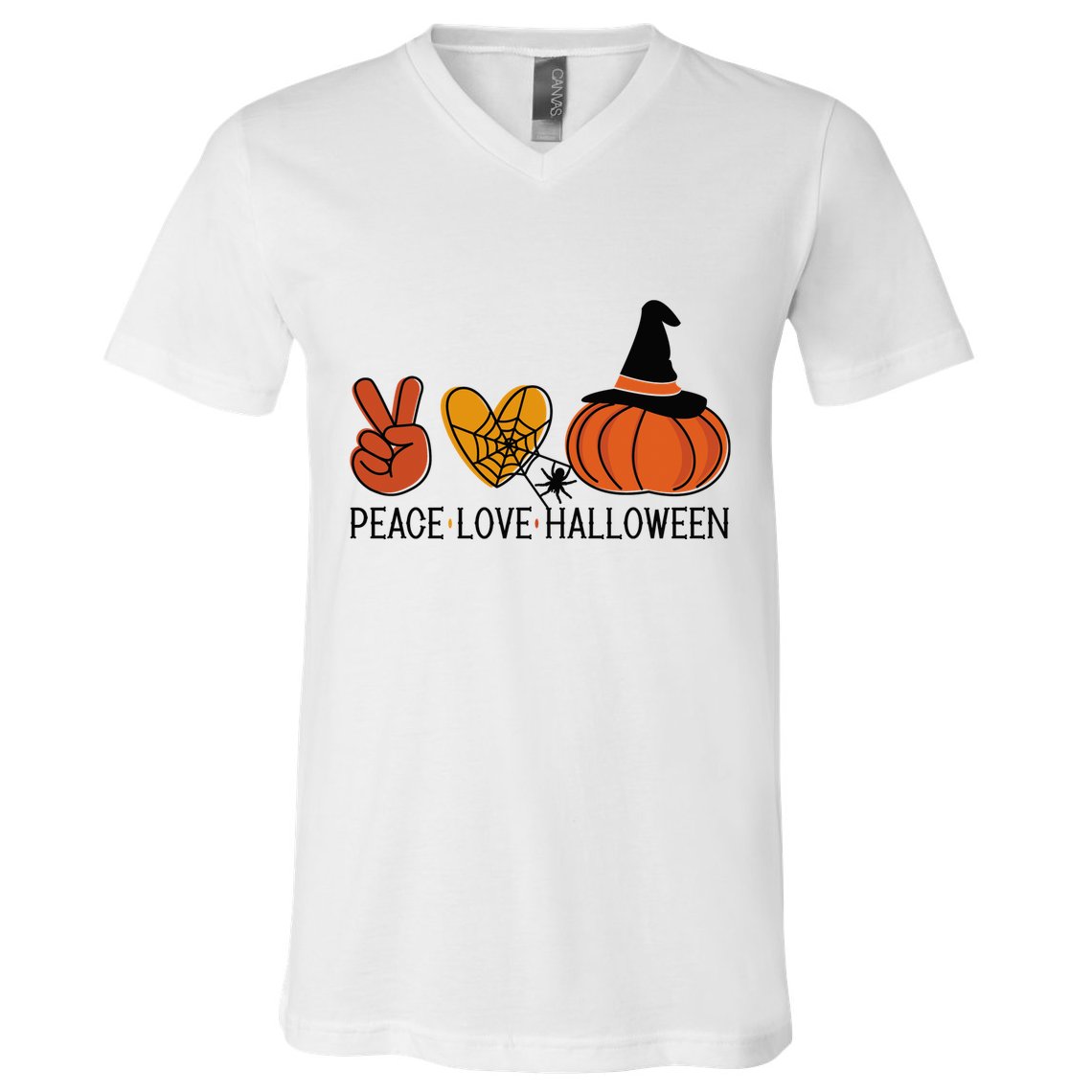 Peace Love Halloween V-Neck T-Shirt
