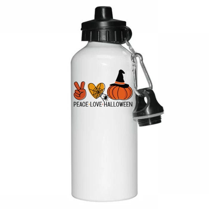 Peace Love Halloween Aluminum Water Bottle