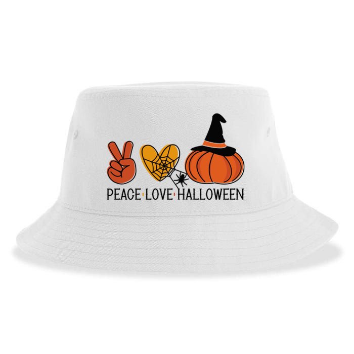 Peace Love Halloween Sustainable Bucket Hat