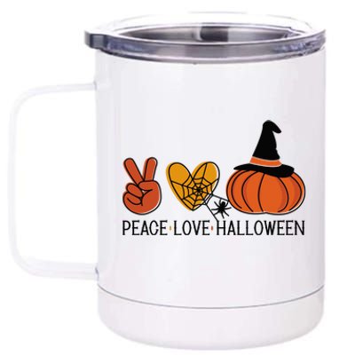 Peace Love Halloween 12 oz Stainless Steel Tumbler Cup