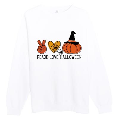 Peace Love Halloween Premium Crewneck Sweatshirt