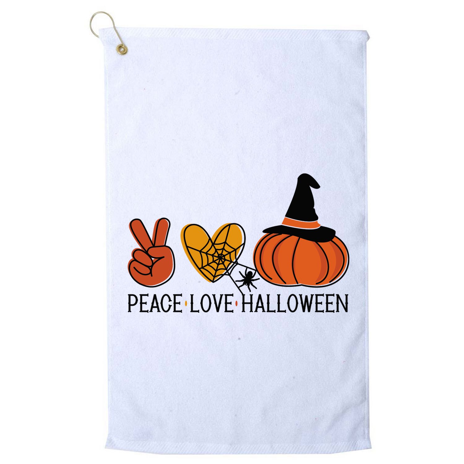 Peace Love Halloween Golf Towel
