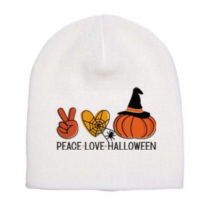 Peace Love Halloween Short Acrylic Beanie