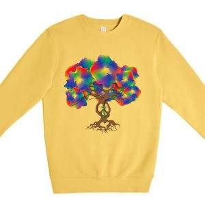 Peace Love Hippie Tree Of Life Arbor Earth Day Hippie Premium Crewneck Sweatshirt