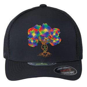 Peace Love Hippie Tree Of Life Arbor Earth Day Hippie Flexfit Unipanel Trucker Cap