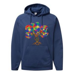 Peace Love Hippie Tree Of Life Arbor Earth Day Hippie Performance Fleece Hoodie