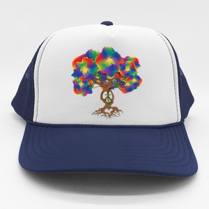 Peace Love Hippie Tree Of Life Arbor Earth Day Hippie Trucker Hat