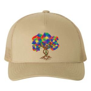 Peace Love Hippie Tree Of Life Arbor Earth Day Hippie Yupoong Adult 5-Panel Trucker Hat