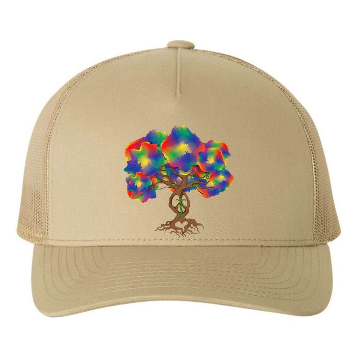 Peace Love Hippie Tree Of Life Arbor Earth Day Hippie Yupoong Adult 5-Panel Trucker Hat