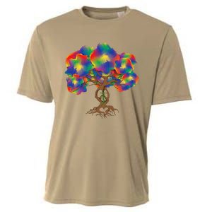 Peace Love Hippie Tree Of Life Arbor Earth Day Hippie Cooling Performance Crew T-Shirt