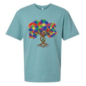 Peace Love Hippie Tree Of Life Arbor Earth Day Hippie Sueded Cloud Jersey T-Shirt