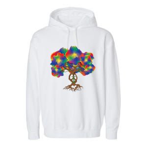 Peace Love Hippie Tree Of Life Arbor Earth Day Hippie Garment-Dyed Fleece Hoodie