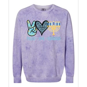 Peace Love Hanukkah Cute Gift Colorblast Crewneck Sweatshirt