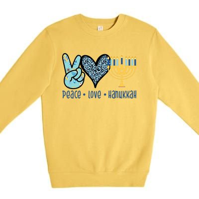 Peace Love Hanukkah Cute Gift Premium Crewneck Sweatshirt