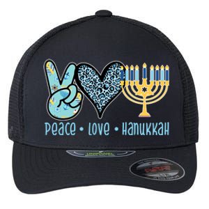 Peace Love Hanukkah Cute Gift Flexfit Unipanel Trucker Cap