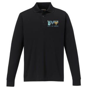 Peace Love Hanukkah Cute Gift Performance Long Sleeve Polo