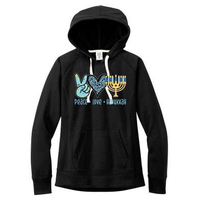 Peace Love Hanukkah Cute Gift Women's Fleece Hoodie