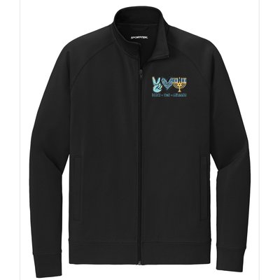 Peace Love Hanukkah Cute Gift Stretch Full-Zip Cadet Jacket