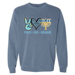 Peace Love Hanukkah Cute Gift Garment-Dyed Sweatshirt