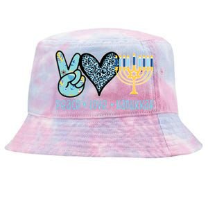 Peace Love Hanukkah Cute Gift Tie-Dyed Bucket Hat