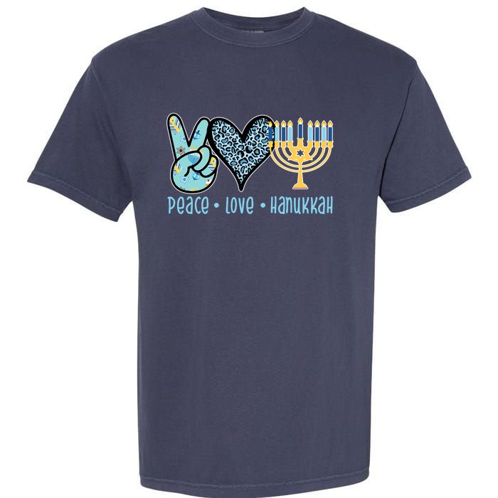 Peace Love Hanukkah Cute Gift Garment-Dyed Heavyweight T-Shirt