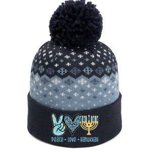 Peace Love Hanukkah Cute Gift The Baniff Cuffed Pom Beanie