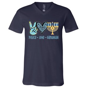 Peace Love Hanukkah Cute Gift V-Neck T-Shirt