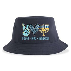 Peace Love Hanukkah Cute Gift Sustainable Bucket Hat