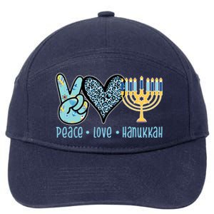 Peace Love Hanukkah Cute Gift 7-Panel Snapback Hat