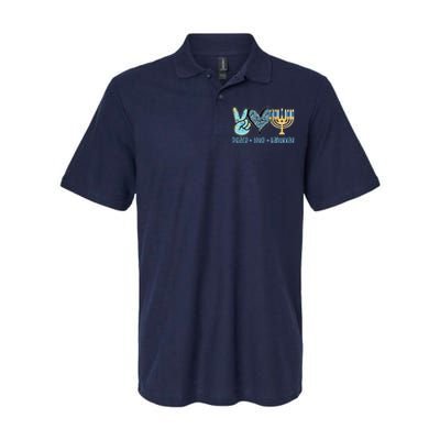 Peace Love Hanukkah Cute Gift Softstyle Adult Sport Polo