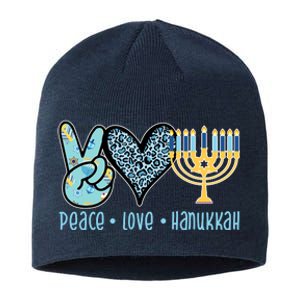 Peace Love Hanukkah Cute Gift Sustainable Beanie